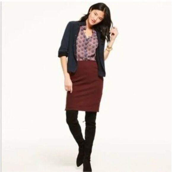 Cabi Burgundy & Blue Sleeveless Sheer Fan Blouse Women's Size Small - Picture 2 of 16